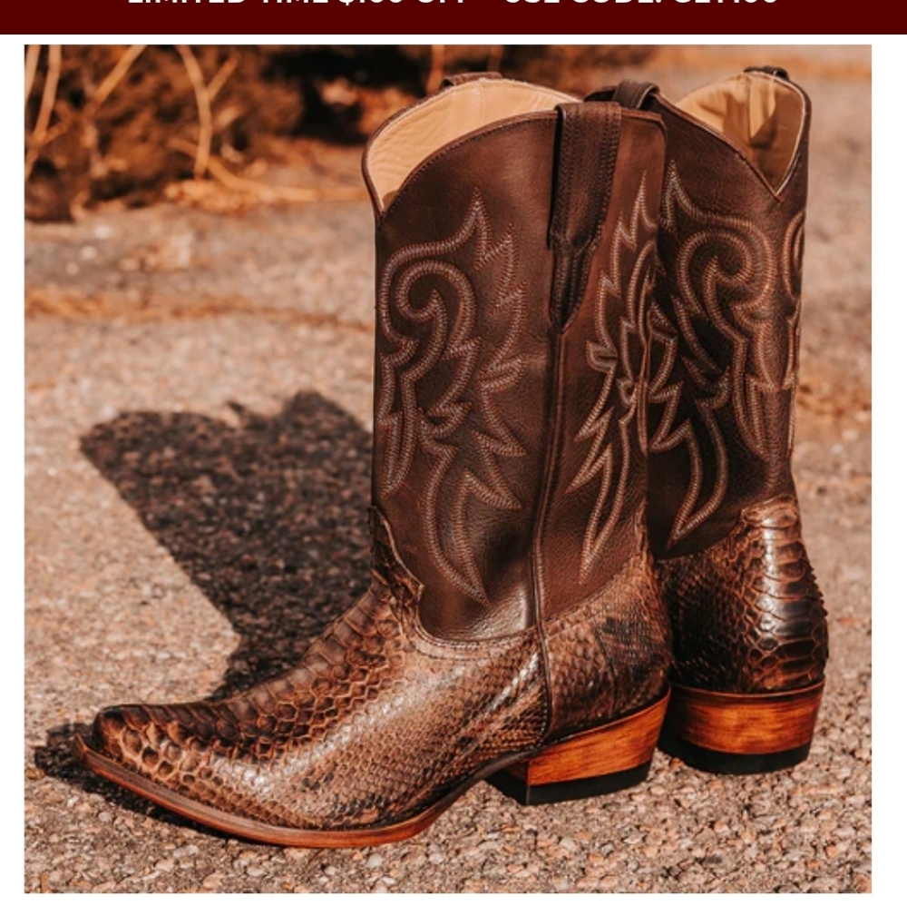 Worn 1X FREEBIRD MARSHALL Brown Python ❤❤ Size 8 Men/9 Ladies 60%off